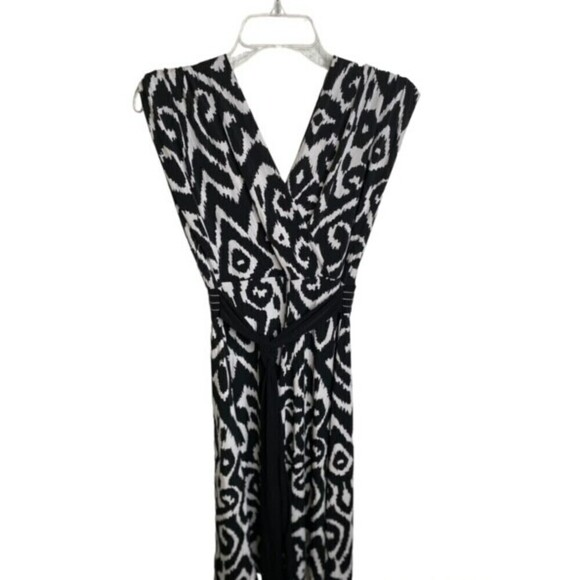 Roulette Women Casual Formal Fit & Flare Sleeveless Geometric Dress Size Medium - Picture 2 of 7